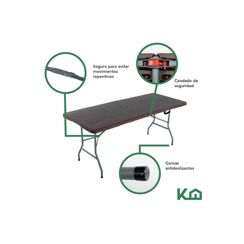 Mesa plegable plástico portátil 1.8m Eventos Jardín Exterior Mesa plegable plástico portátil 1.8m Eventos Jardín Exterior
