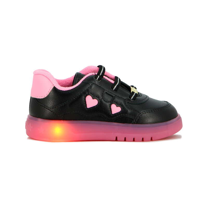 Molekinha Zapato Casual Infantil C/luces Negro-rosa Claro