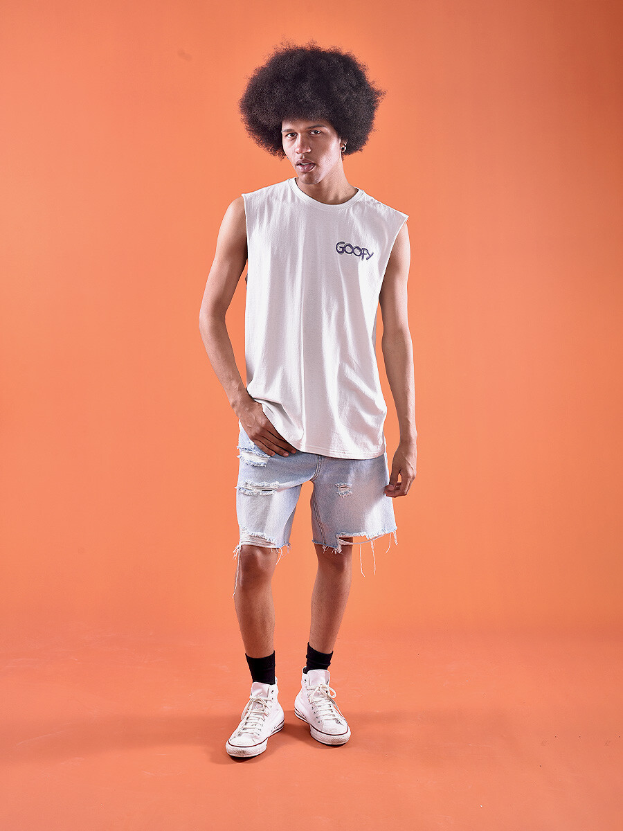 MUSCULOSA GOOFY ONE - GRIS CLARO 