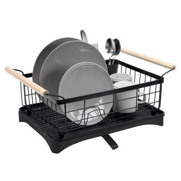 Escurridor Seca Platos Vajilla De Metal Asa De Madera Cocina Imback Color Negro Escurridor Seca Platos Vajilla De Metal Asa De Madera Cocina Imback Color Negro
