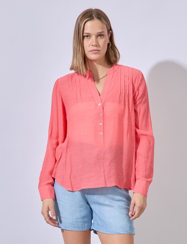 Blusa Plisada CORAL