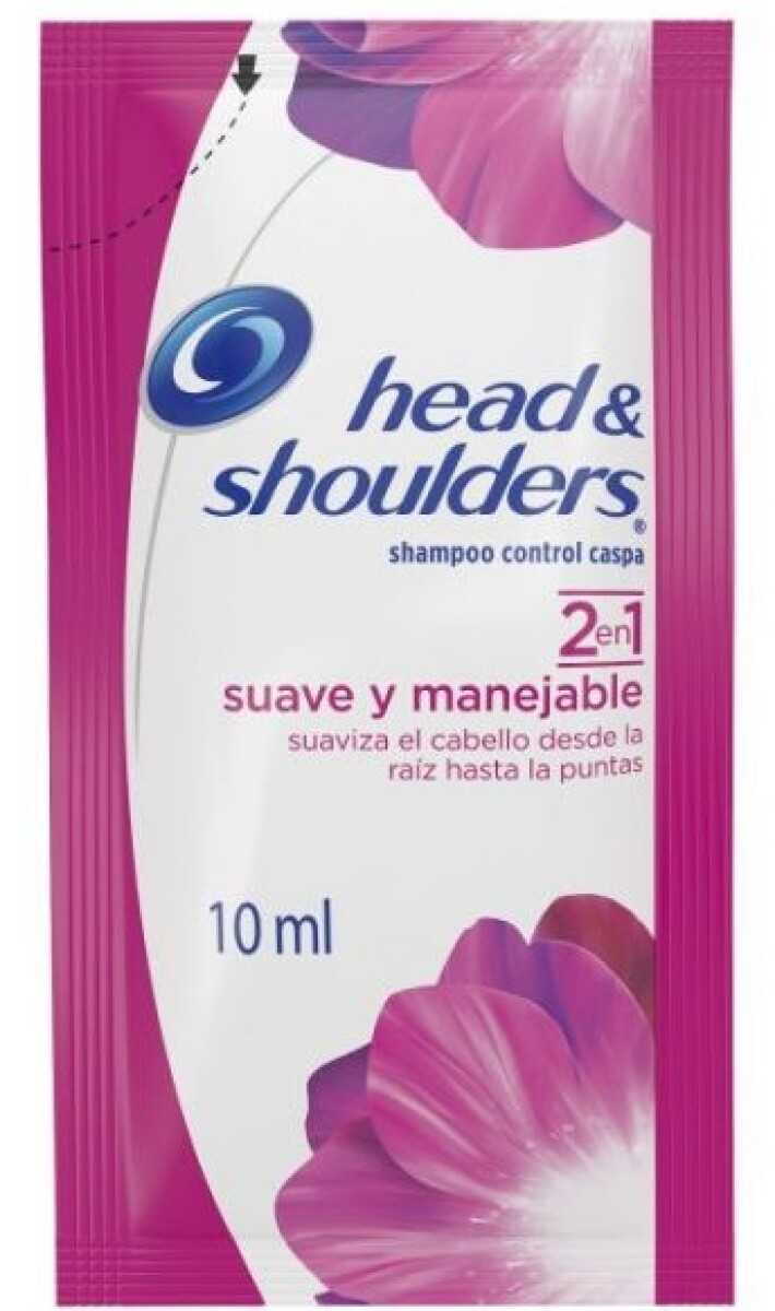 SHAMPOO EN SACHET HEAD & SHOULDERS 2 EN 1 SUAVE Y MANEJABLE X 10 ML 