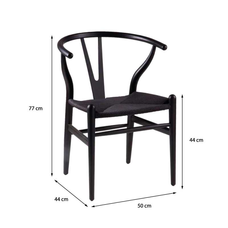 Silla Wishbone Negra