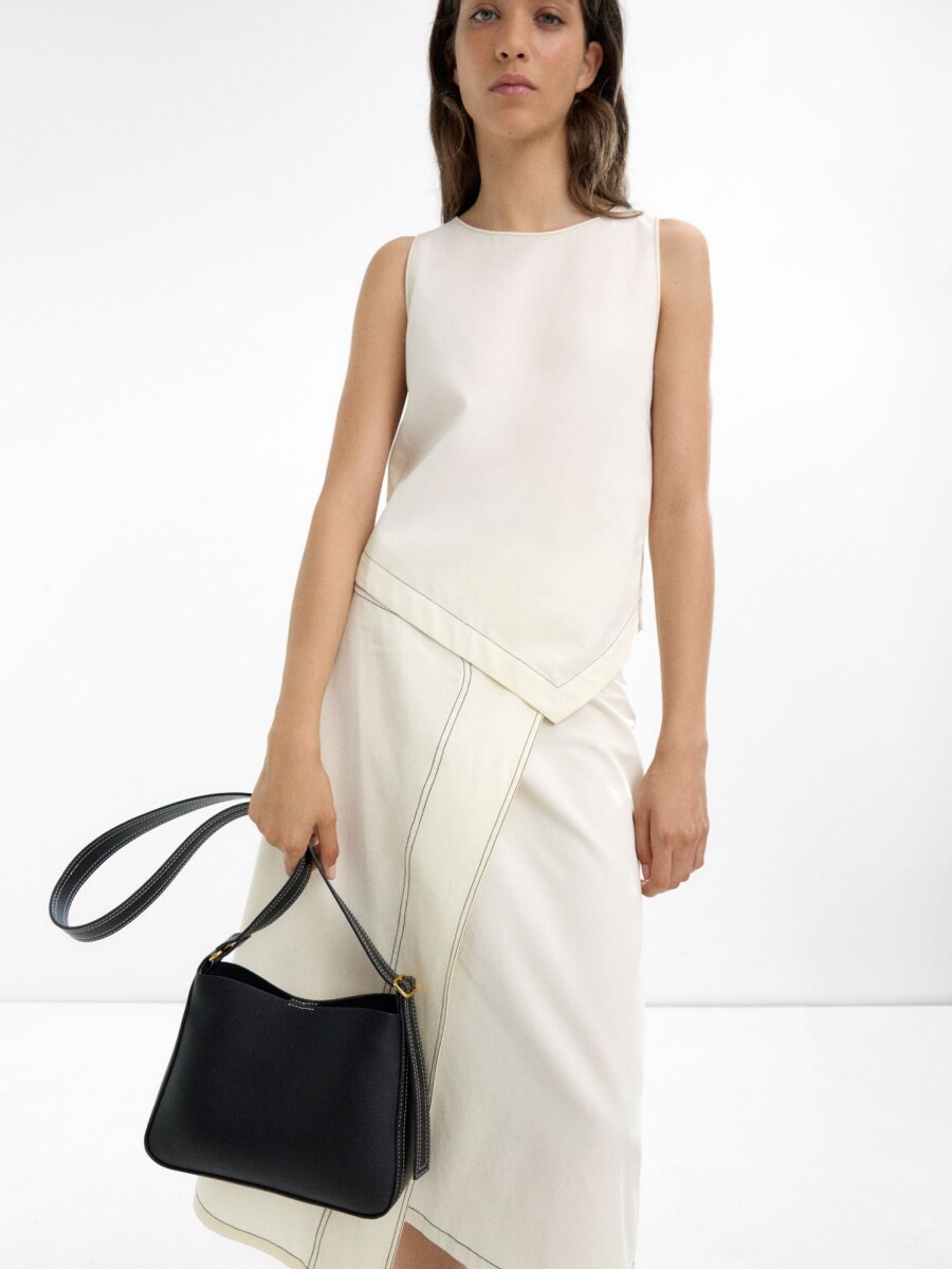 Bolso Bandolera Con Textura negro
