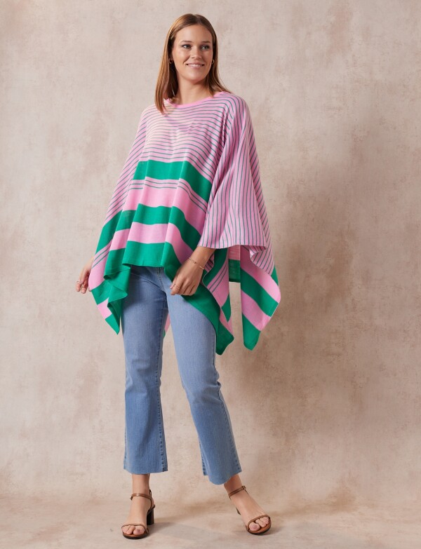 Poncho Lineas ROSA/MULTI