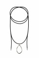 Collar cordón colgante de acero plateado