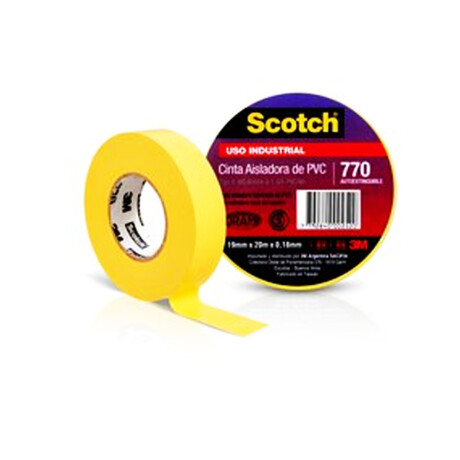 Cinta uso profesional PVC Scotch 770 3M Amarillo 19 mm. x 10 m.