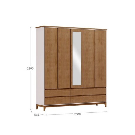 ROPERO FINESTRA PRATA 5PUERTAS 6 CAJONES OFF WHITE /FREIJO. ROPERO FINESTRA PRATA 5PUERTAS 6 CAJONES OFF WHITE /FREIJO.