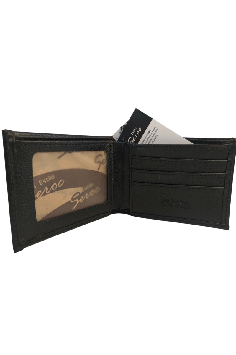 Billetera de cuero con cierre Negro