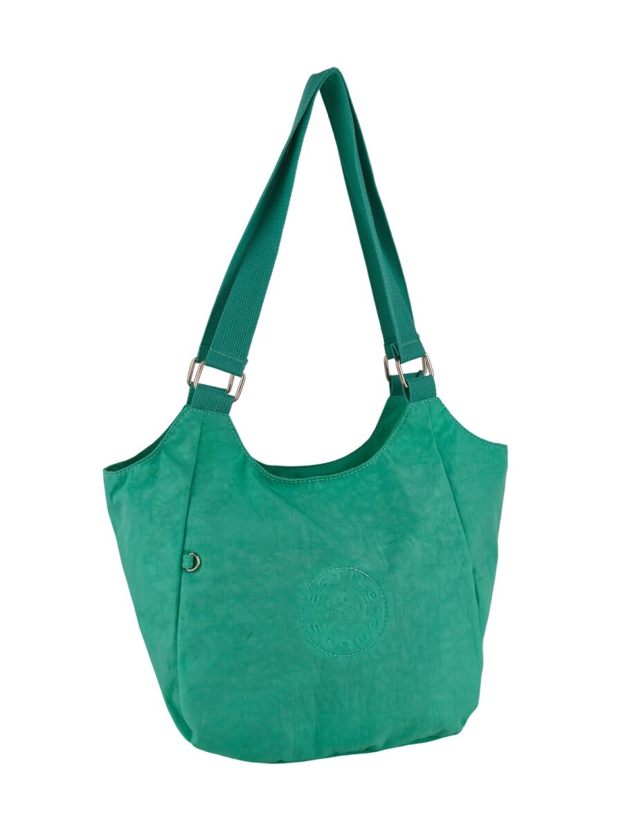 Bolso de Hombro en Tafeta Amasada - Turquesa 