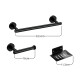 Conjunto de accesorios para baño 6 piezas en metal NEGRO