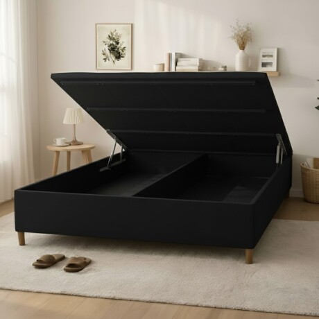 Box Baúl Sommier 2 Plazas THM Smartbox Negro