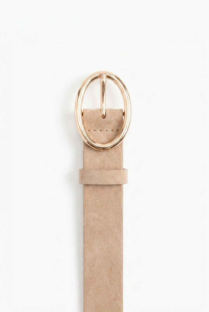 Cinturón simil gamuza - beige 