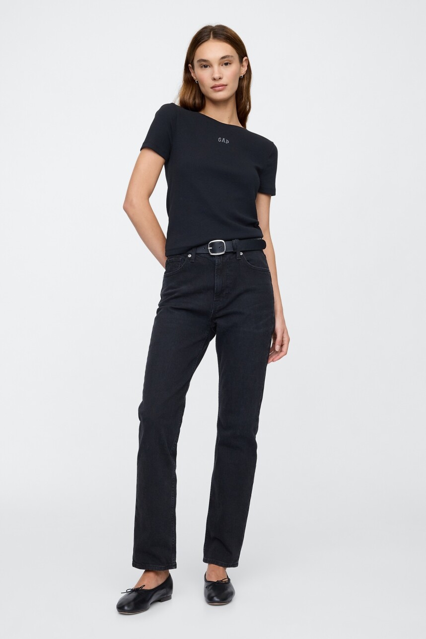 Remera Rib Mujer Black