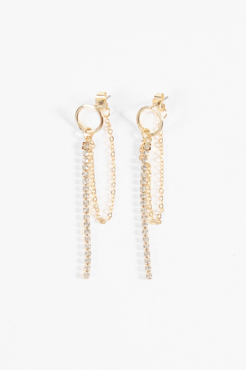 Aros strass dorado