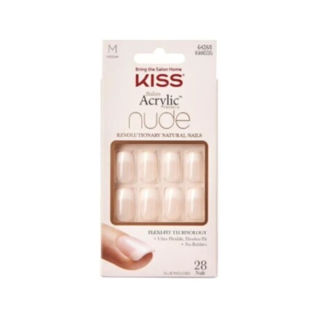 Kiss Acrylic french Nude uñas postizas x28 Talle Medium
