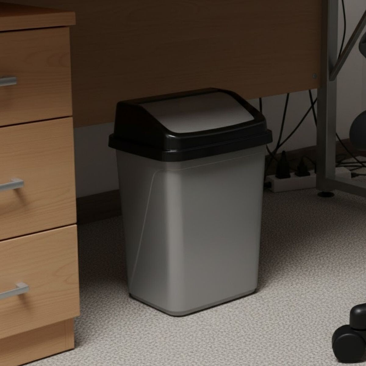 Tarro de residuos 10L con tapa vaivén - GRIS 