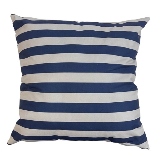 Almohadón Estampado - 45x45 cm Rayas Azul y Blanco