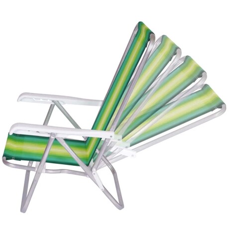 Reposera Silla Reclinable De Playa 4 Posiciones Aluminio Verde