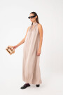 VESTIDO LARGO CUELLO HALTER Beige