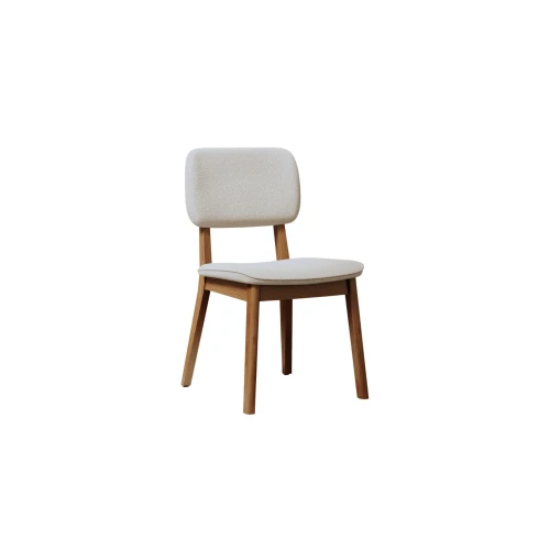 Silla de Comedor Classic - Línea Manhattan - Tela Bouclé/Natural
