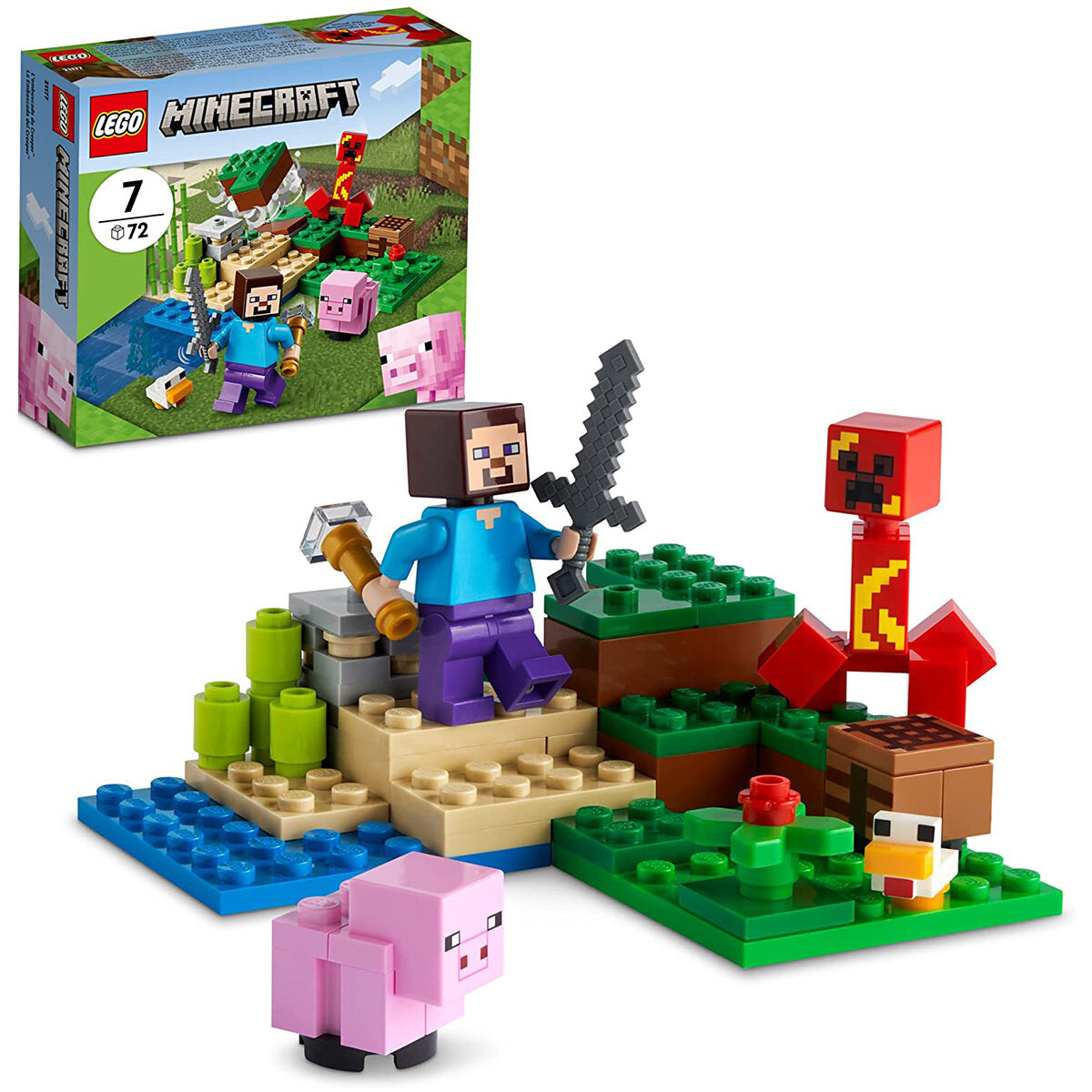 Lego Minecraft 21177 La Emboscada De Creeper 72pcs 