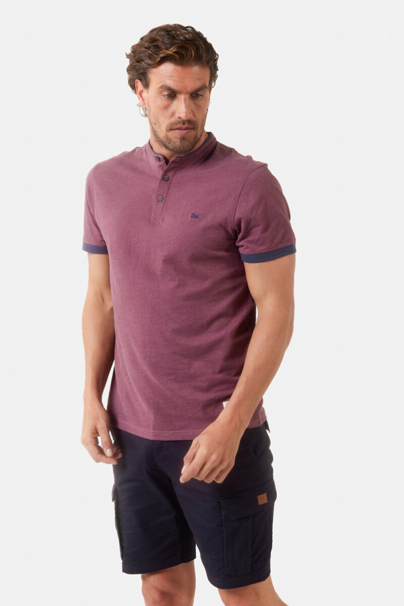 REMERA LISA CUELLO MAO - Bordo 