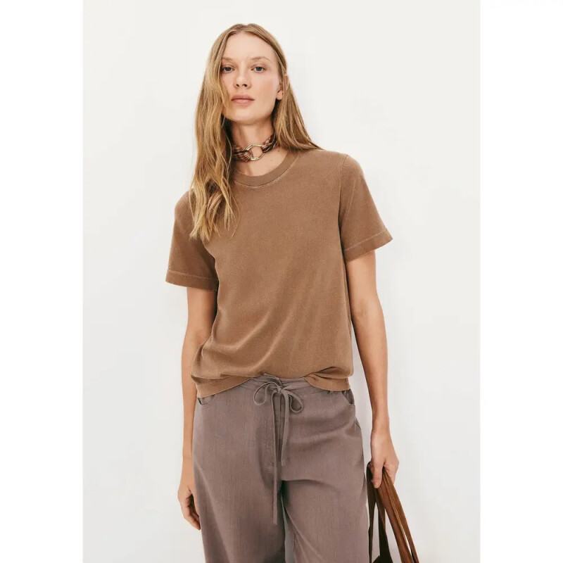 BLUSA MM FEM MARROM ESCURO