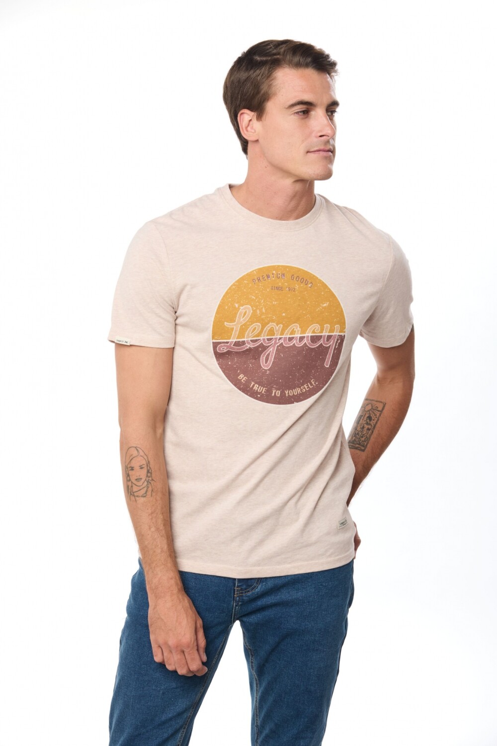 REMERA ESTAMPADA Beige