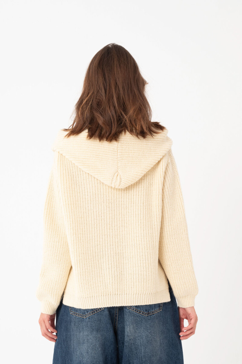 CARDIGAN CAPUCHA Natural