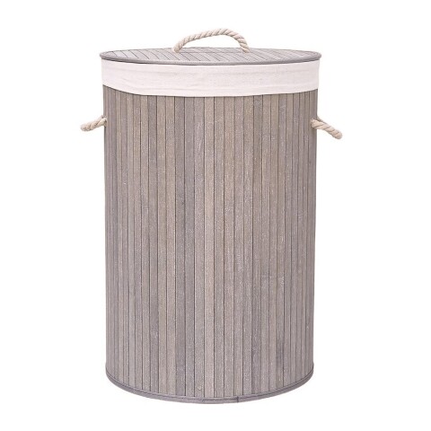CESTO PLEGABLE R. D40X60CM C/TAPA,FUNDA BAMBÚ GRIS CESTO PLEGABLE R. D40X60CM C/TAPA,FUNDA BAMBÚ GRIS