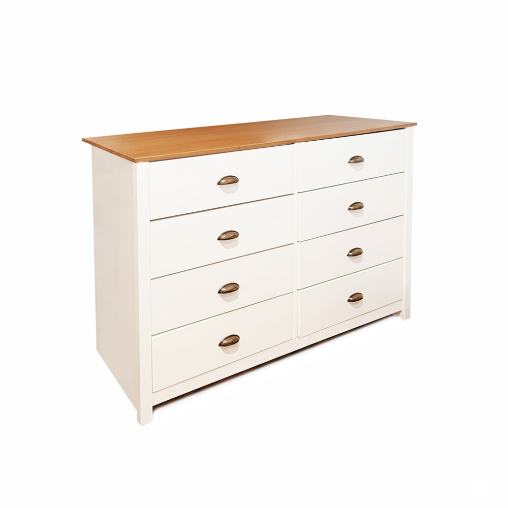 Cómoda 8 cajones - Linea Colonial Blanco/Freijo