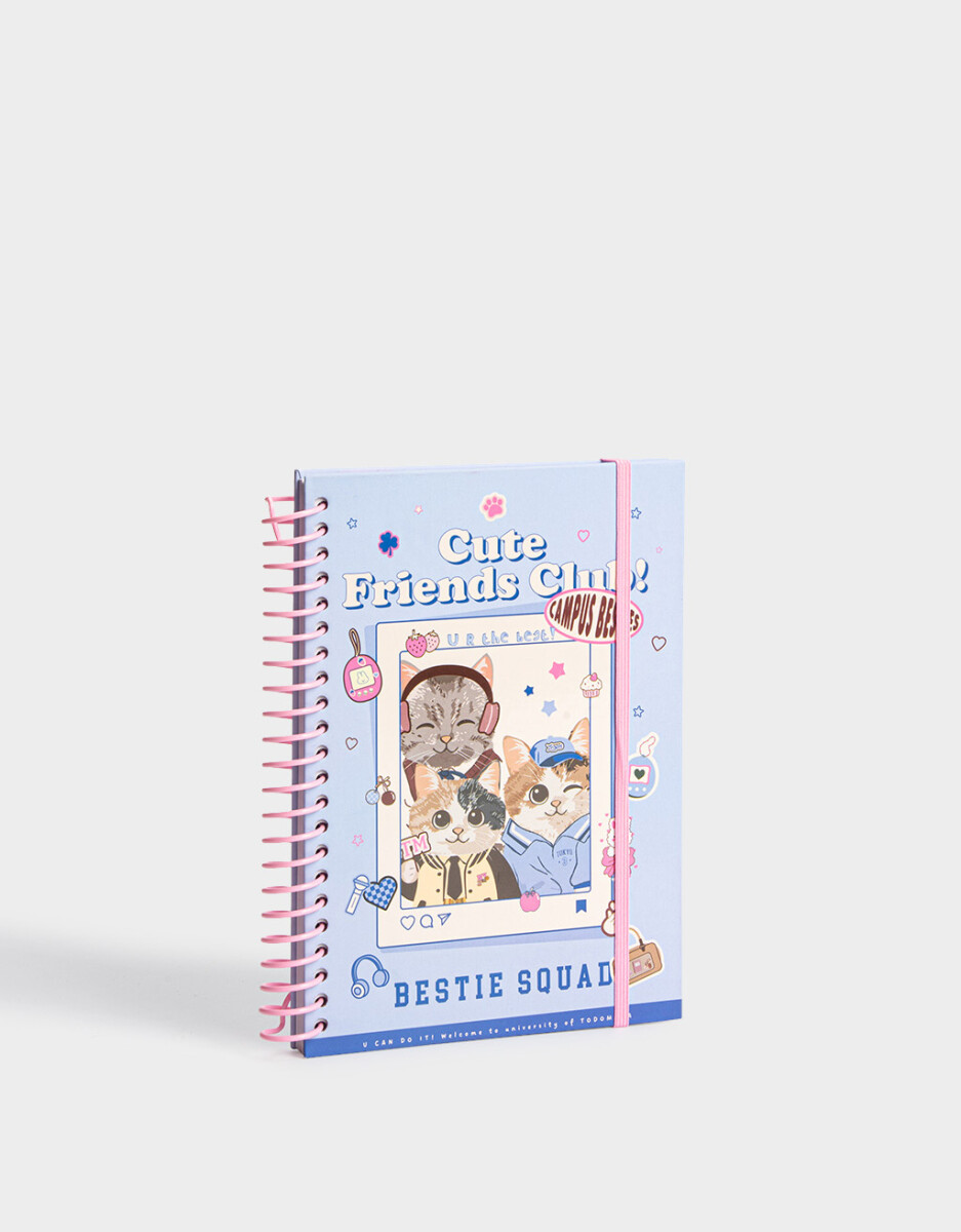 Cuaderno A5 Anillado Y Stickers 
