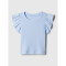SS BRANNANS RIB FLUTTER TOP BICOASTAL BLUE