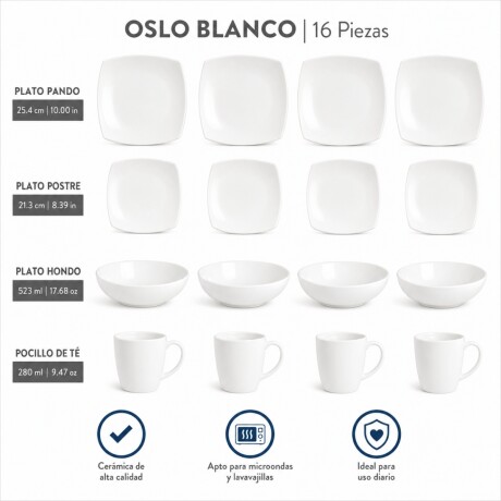 Juego de Vajilla 16 Piezas Oslo Loza Juego de Vajilla 16 Piezas Oslo Loza