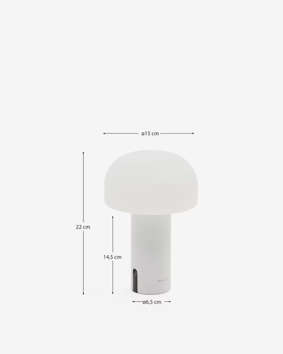 Lámpara de mesa de exterior Macar de acero blanco Lámpara de mesa de exterior Macar de acero blanco