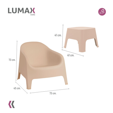 Set de 2 Sillas Skarpo + Mesa de exterior Taupe
