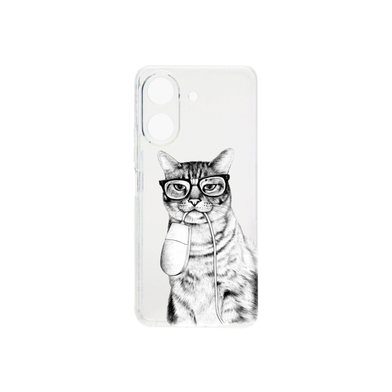 Protector para Xiaomi Redmi 13C 5G transparente diseño gato Protector Para Xiaomi Redmi 13c 5g Transparente Diseño Gato