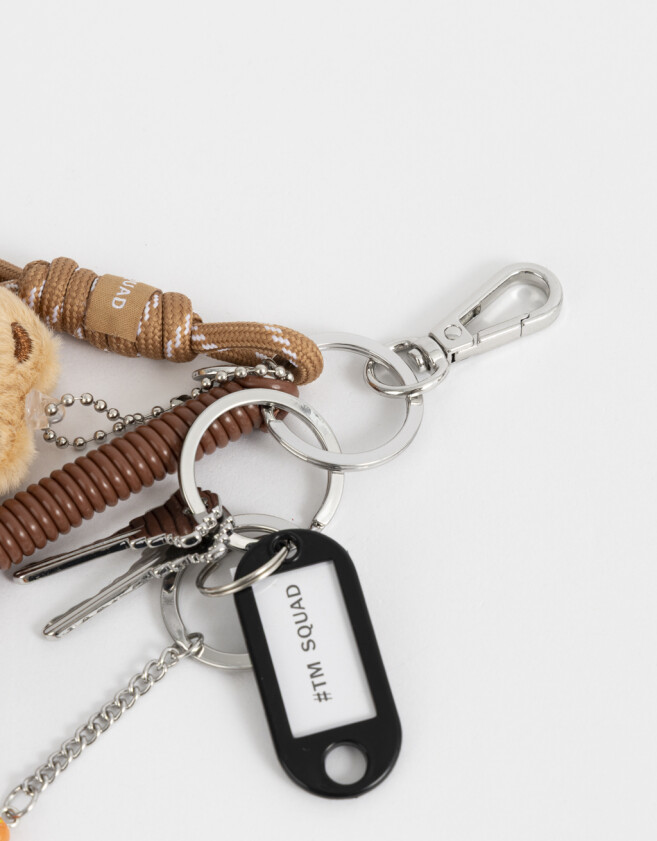 Llavero Cordón Llavero Y Charm Peluche Capibara - Combinacion Tricolor