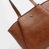 Shopper Raix en efecto cuero liso Tabaco