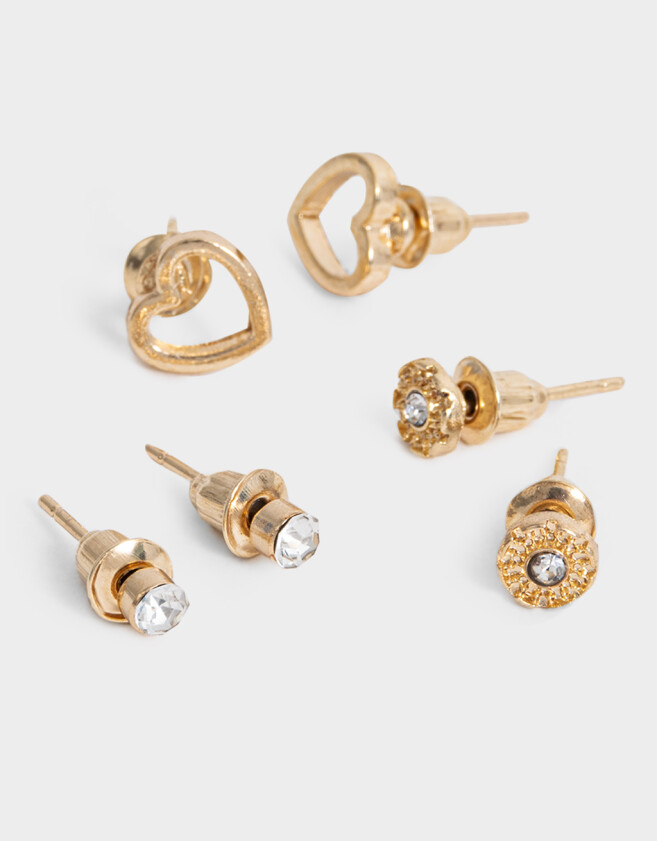 Aros Sets Con corazón Set De Aros Pasantes - Dorado