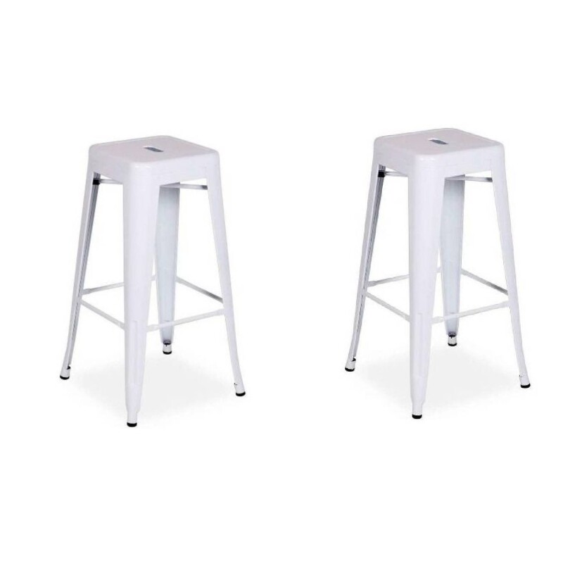 Taburete Tolix Pack 2 unidades Vintage Colores Hogar Pub Blanco