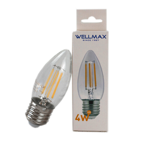 Lampara Led Decorativa Vela 4W - E27 Luz Cálida Wellmax Lampara Led Decorativa Vela 4W - E27 Luz Cálida Wellmax
