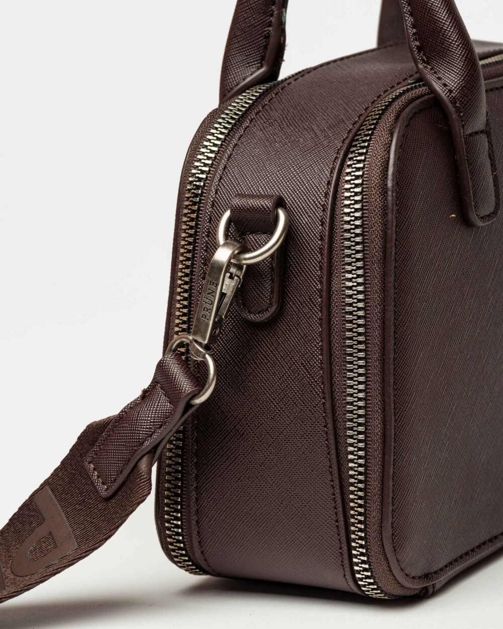Cartera de mano New Penny en efecto cuero zaffiano Marron