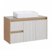 Mueble de baño Sakura 90 cm Beige con bacha de loza Mueble De Baño Sakura 90 Cm Beige Con Bacha De Loza