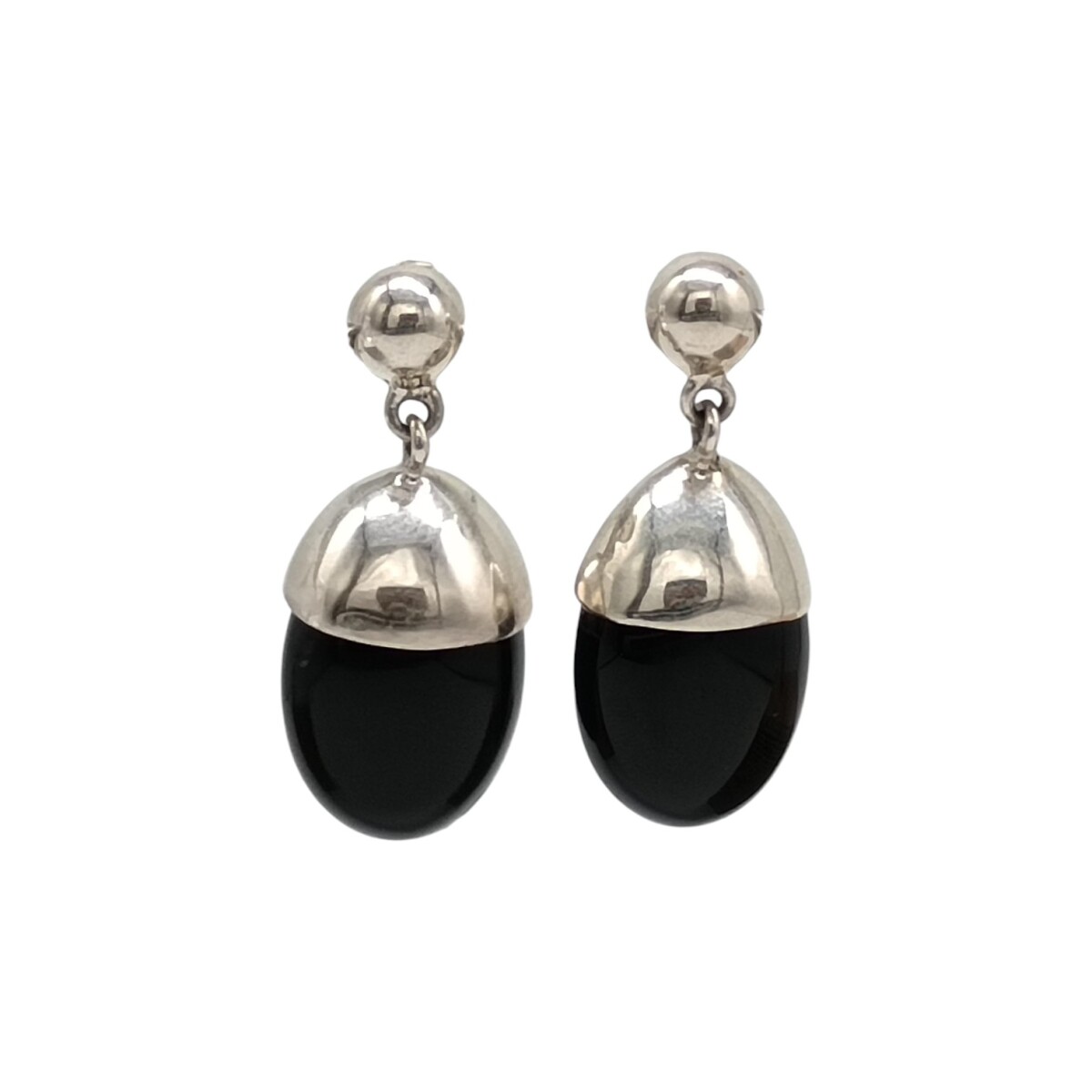 Caravanas ovalo onix - plata 925 - onix - CA8453 - conpiedra 