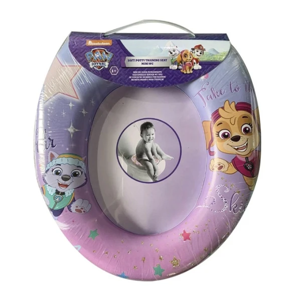 Reductor inodoro acolchonado paw patrol rosado