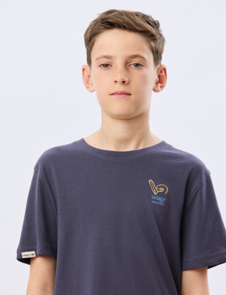 REMERA ESTAMPADA DE ALGODÓN Azul