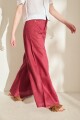 PANTALON WIDE XL LINEN SS27 Bordo