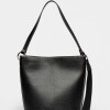Cartera al hombro Anya en cuero graneado Negro